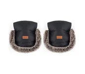 Akcesoria do wózków - PETITE&MARS - Mufka na rączki wózka FURRY Forever Black - miniaturka - grafika 1