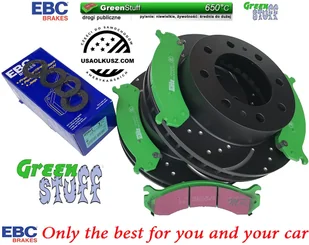 Przednie klocki GreenStuff + NAWIERCANE NACINANE tarcze hamulcowe EBC seria GD Cadillac DeVille 2000-2005 - Tarcze hamulcowe - miniaturka - grafika 2