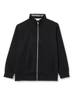 Bluzy męskie - s.Oliver Big Size męska bluza dresowa ze stójką, czarna, XXL, czarny, XXL - miniaturka - grafika 1