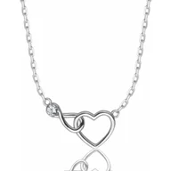 Naszyjniki - Naszyjnik Ankier Serce Nieskończoność Cyrkonia 925 - 1,3Mm - miniaturka - grafika 1