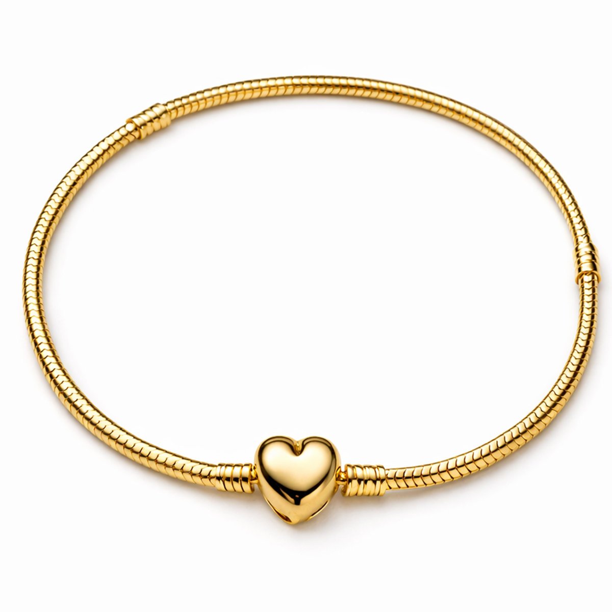Złota bransoletka 585 linka żmijka pod charmsy beadsy z serduszkiem