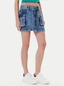 Spódnice - Guess Spódnica jeansowa W5YD0L D5R01 Niebieski Regular Fit - miniaturka - grafika 1