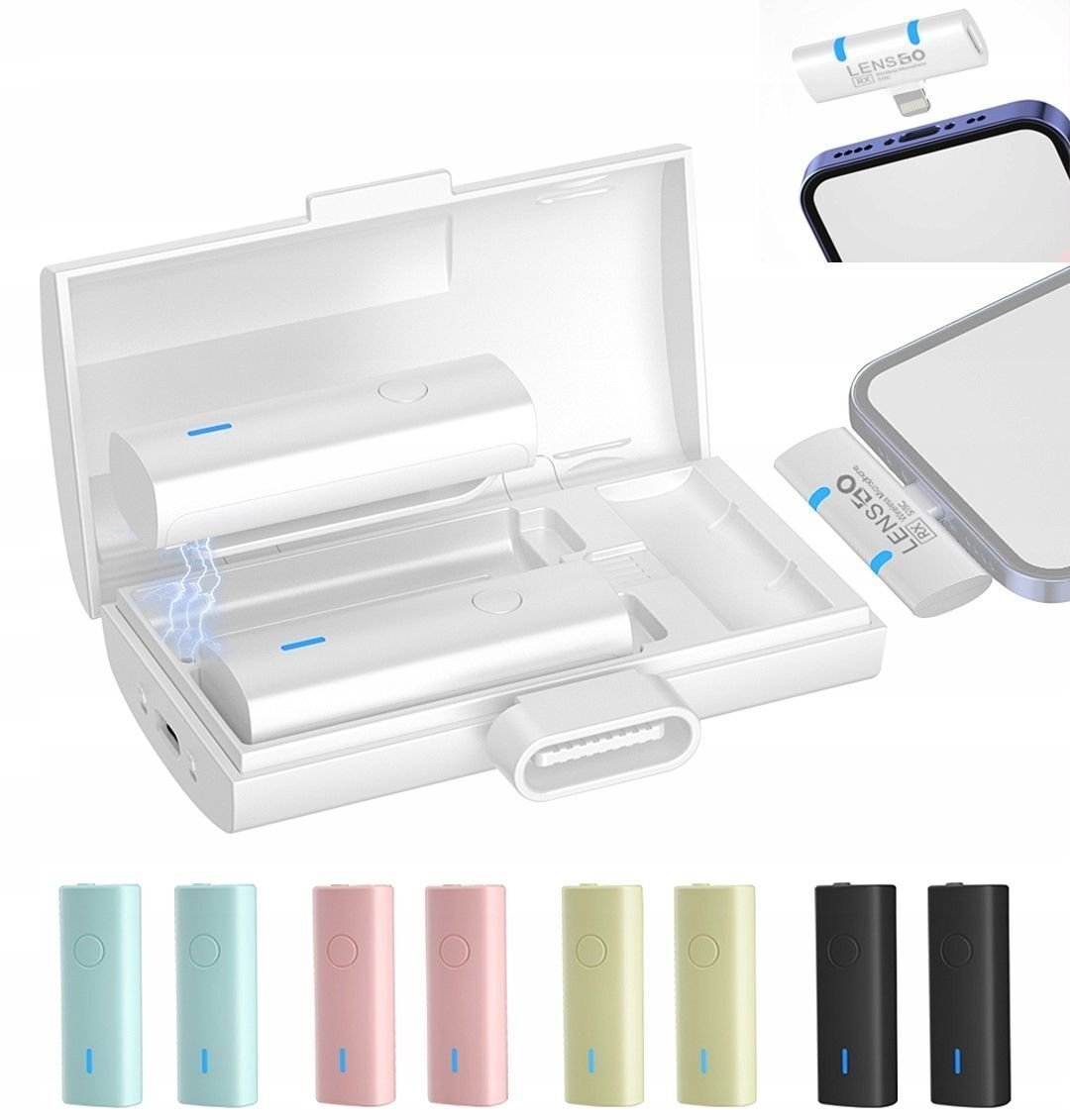 Apple Mikrofon LensGo 2x Bezprzewodowy Mikrofon Krawatowy Ładowarka Iphone / 518c Lightning