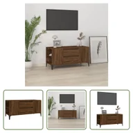 Szafki RTV - The Living Store szafka pod telewizor brązowa dąb 102x44,5x50 cm materiał drewnopochodny - miniaturka - grafika 1