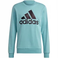 Bluzy męskie - Bluza męska adidas Essentials Big Logo Sweatshirt niebieska H12163 2XL - miniaturka - grafika 1