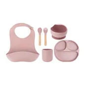 Smoczki uspokajające - Zestaw silikonowych naczyń MoMi Ami, różowe - miniaturka - grafika 1