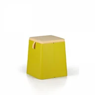 Taborety i hokery - B2B Partner Taboret plastikowy z poduszką, żółty 432047 - miniaturka - grafika 1