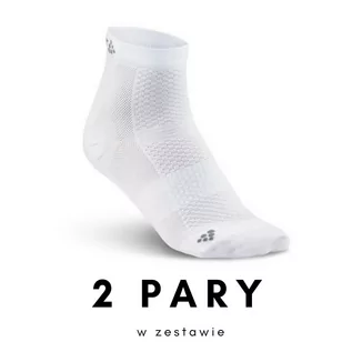 Skarpetki damskie - Craft, Skarpety do biegania, COOL Mid 2-Pack Socks, biały, rozmiar 40/42 - grafika 1