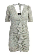 Sukienki - faina Damska sukienka drapowana 19226412, zielona, wielokolorowa, L, Zielony, wielokolorowy., L - miniaturka - grafika 1