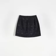 Spódnice - Reserved - Wzorzysta spódnica mini - Czarny - miniaturka - grafika 1