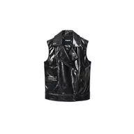 Płaszcze damskie - Desigual Damski płaszcz PU, czarny, L - miniaturka - grafika 1