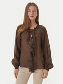 Bluzki damskie - Guess Bluzka W6GH28 W1844 Brązowy Regular Fit - miniaturka - grafika 1