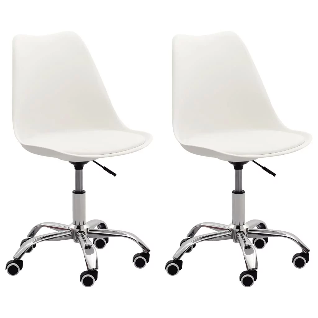 vidaXL Lumarko Krzesła stołowe, 2 szt., białe, sztuczna skóra 3068558