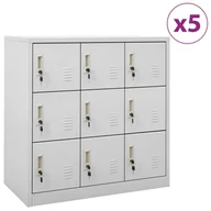 Szafki na klucze - Vidaxl Szafki Zamykane, 5 Szt., Jasnoszare, 90X45X92,5 Cm, Stalowe - miniaturka - grafika 1