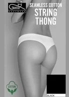 Majtki damskie - FIGI GATTA SEAMLESS COTTON STRING THONG BLACK - Gatta - miniaturka - grafika 1