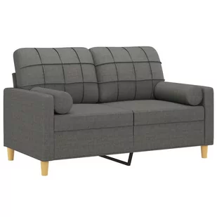 2-osobowa sofa z poduszkami, ciemnoszara, 120 cm, tkanina - Sofy i kanapy - miniaturka - grafika 4