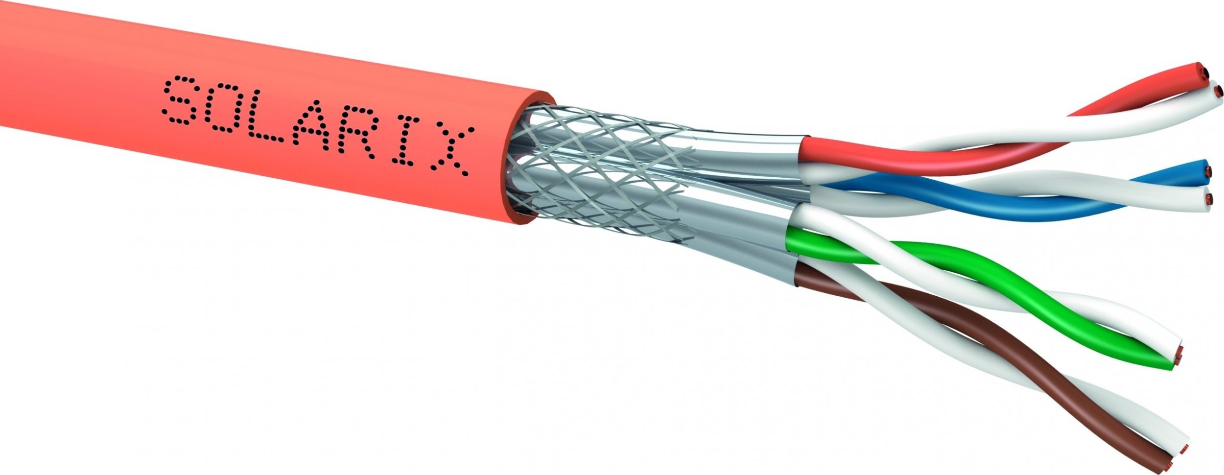 Solarix SSTP, Cat7, drut, LSOH, cewka 500m SXKD-7-SSTP-LSOH