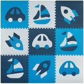 Maty piankowe - Ricokids Mata piankowa puzzle 180x180cm 9 szt. niebieska 7504 - miniaturka - grafika 1