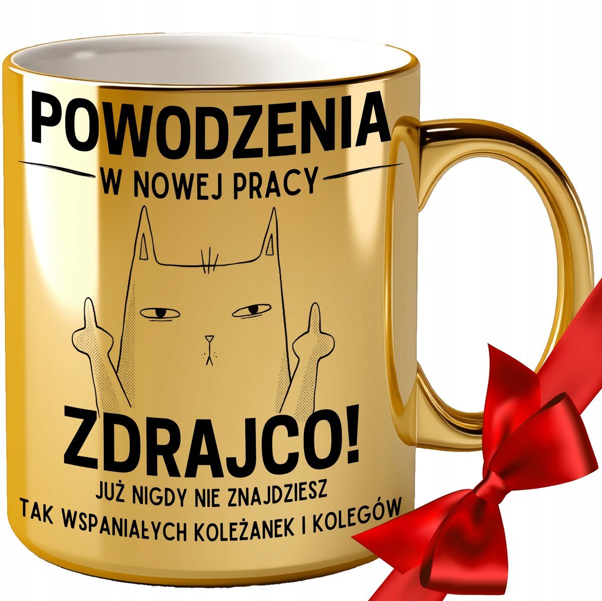 KUBEK NA POŻEGNANIE ODEJŚCIE KOLEŻANKI KOLEGI Z PRACY BIURA GRAWER ZŁOTY