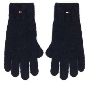 Rękawiczki Damskie Tommy Hilfiger Flag Fluffy AW0AW17797 Granatowy - Rękawiczki - miniaturka - grafika 1