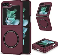 Etui i futerały do telefonów - Pokrowiec König Design kompatybilny z Samsung Galaxy Z Flip5 5G - plastikowe, miękkie etui na telefon komórkowy w kolorze czerwonego wina - miniaturka - grafika 1