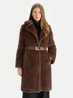 Płaszcze damskie - Gaudi Futro 521FD39003 Brązowy Regular Fit - miniaturka - grafika 1