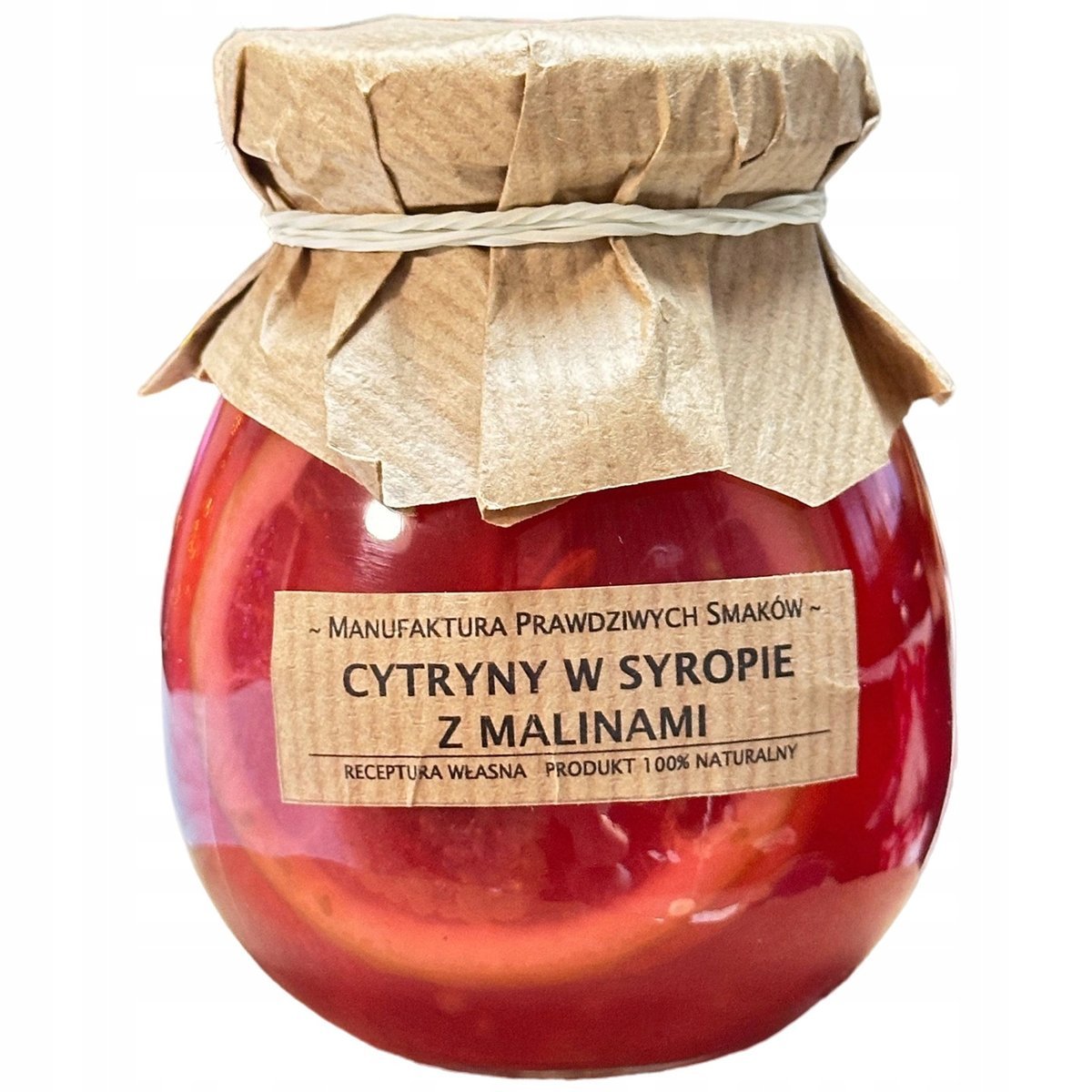 Cytryna plastry w syropie z malinami 100% naturalna bez konserwantów