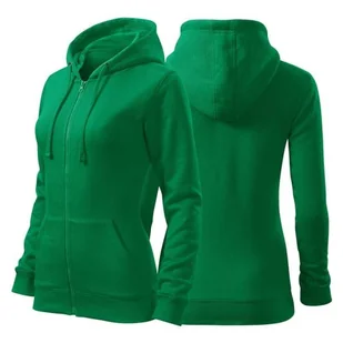 Bluza zieleń trawy damska z logo na sercu i plecach z nadrukiem logo firmy 300g 411 kolor 16 bluza trendy zipper - Moda i Uroda OUTLET - miniaturka - grafika 1