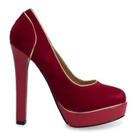 Czółenka - Klasyczne Szpilki Na Platformie 805 Czerwony czerwone - Inna marka - miniaturka - grafika 1