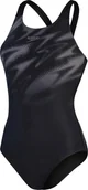 Stroje kąpielowe - Speedo Damski strój kąpielowy Speedo Hyperboom Plmt Msbk Af black / dove grey rozmiar 42 - miniaturka - grafika 1
