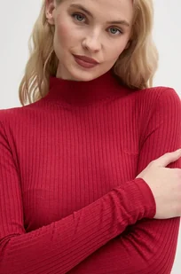 Pepe Jeans longsleeve FLORY damski kolor czerwony z golfem PL505978 - Bluzki damskie - miniaturka - grafika 1