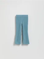 Spodnie i spodenki dla dziewczynek - Reserved - Sztruksowe spodnie flare - jasnoturkusowy - miniaturka - grafika 1
