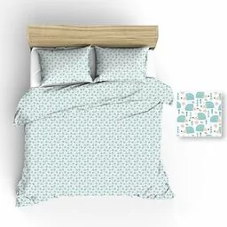 Extrapościel Pościel bawełniana 100x135 1220E biała jeże drzewka pistacjowe muchomorki 146N - Pościel dla dzieci - miniaturka - grafika 1