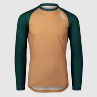 Koszulki męskie - POC X21 52844-8405 LS JERSEY MOLDANITE GREEN/ARAGONITE BROWN - miniaturka - grafika 1