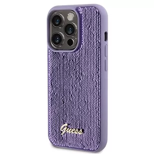 Guess GUHCP15XPSFDGSU iPhone 15 Pro Max 6.7" fioletowy/purple hardcase Sequin Script Metal - Etui i futerały do telefonów - miniaturka - grafika 2