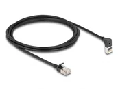 Kable miedziane - DeLOCK Kabel sieciowy RJ45 Cat.6A S/FTP Slim w górę pod kątem 90°/prosty 2 m czarny 80288 - miniaturka - grafika 1