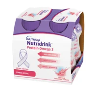 Żywienie medyczne - Nutridrink protein Omega-3 o smaku truskawkowo-malinowym  4 x 125 ml - miniaturka - grafika 1