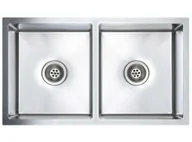 Zlewozmywaki - Srebrny dwukomorowy zlewozmywak B1-B02 - miniaturka - grafika 1