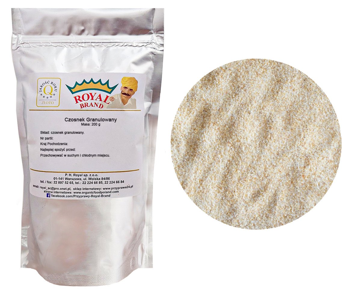 Czosnek Granulowany 200g Suszony Naturalny Aromat Royal Brand