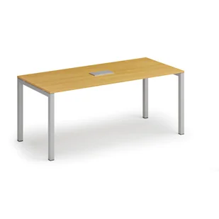 Stół PRIMO SQUARE 1800 x 800 x 750, buk + port blatowy TYP II, srebrny - Stoły i stoliki do biura - miniaturka - grafika 1