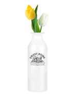 Wazony i flakony - Wazon Butelka 25cm Biały Sweet Home, Wazon Na Kwiaty - miniaturka - grafika 1