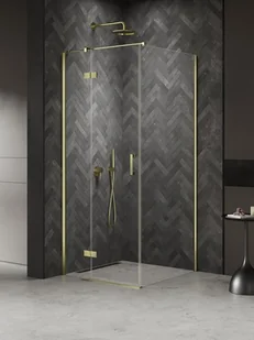 Kabina prysznicowa uchylna lewa kolor złoty 100x100 cm K-4505 New Trendy Nesta Light Gold - Kabiny prysznicowe - miniaturka - grafika 1