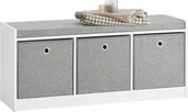 Szafki na buty - SoBuy FSR65-DG Komoda z szufladami Ławka Szafka na buty Ławka na buty Komoda na buty Biały - miniaturka - grafika 1