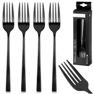 Widelce - WIDELCZYKI DESEROWE DO CIASTA PRZEKĄSEK STALOWE CZARNE 4-ELE SATYNA EXCELLENT HOUSEWARE 139771 - miniaturka - grafika 1