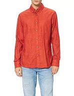 Koszule męskie - BOSS Męska koszula Mabsoot 1 Slim-Fit z bawełny strukturalnej, Medium Red612., S - miniaturka - grafika 1