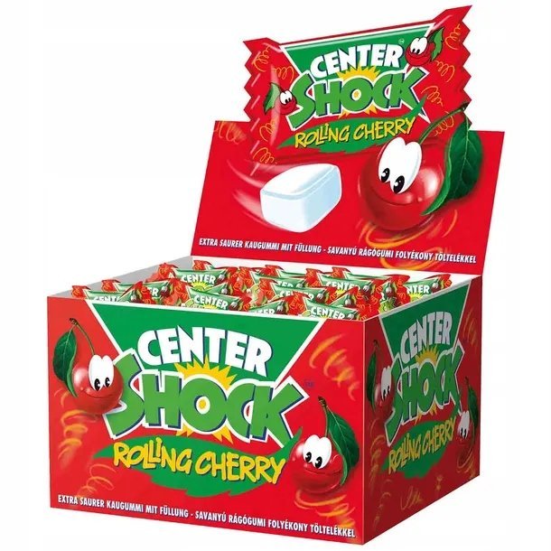 Guma Center Shock Wiśnia/Jabłko 100szt Kwaśna!