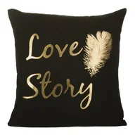 Poszewki na poduszki - Poszewka dekoracyjna NELA/3 40 x 40 cm czarno-złota 2 sztuki - miniaturka - grafika 1