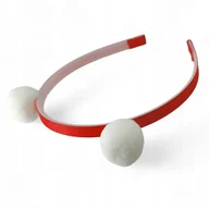 Ozdoby do włosów - Opaska do włosów Biało Czerwona Barwy polskie Pompony - miniaturka - grafika 1