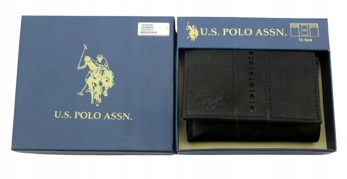 Portfel męski skórzany pionowy Skóra U.S. Polo Assn. ABPE7032AZ Czarny