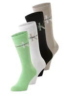 Skarpetki męskie - Calvin Klein Skarpety pakowane po 4 szt. Mężczyźni beżowy|zielony|czarny|biały jednolity, ONE SIZE - miniaturka - grafika 1